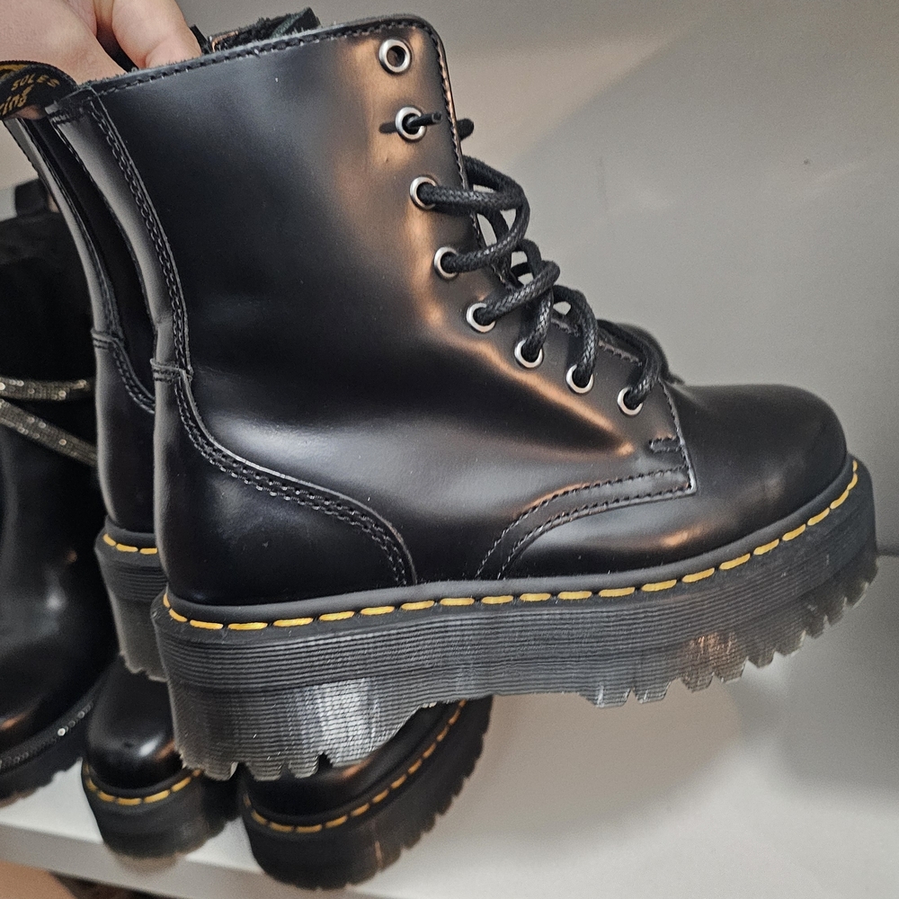 Dr. Martens Black Platform Combat Boots